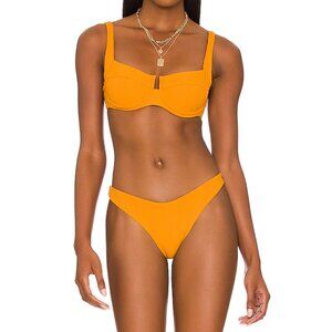 L*SPACE Cabana Bikini Bottom | Size S | NWT | Ink Gold Bitsy Cut
